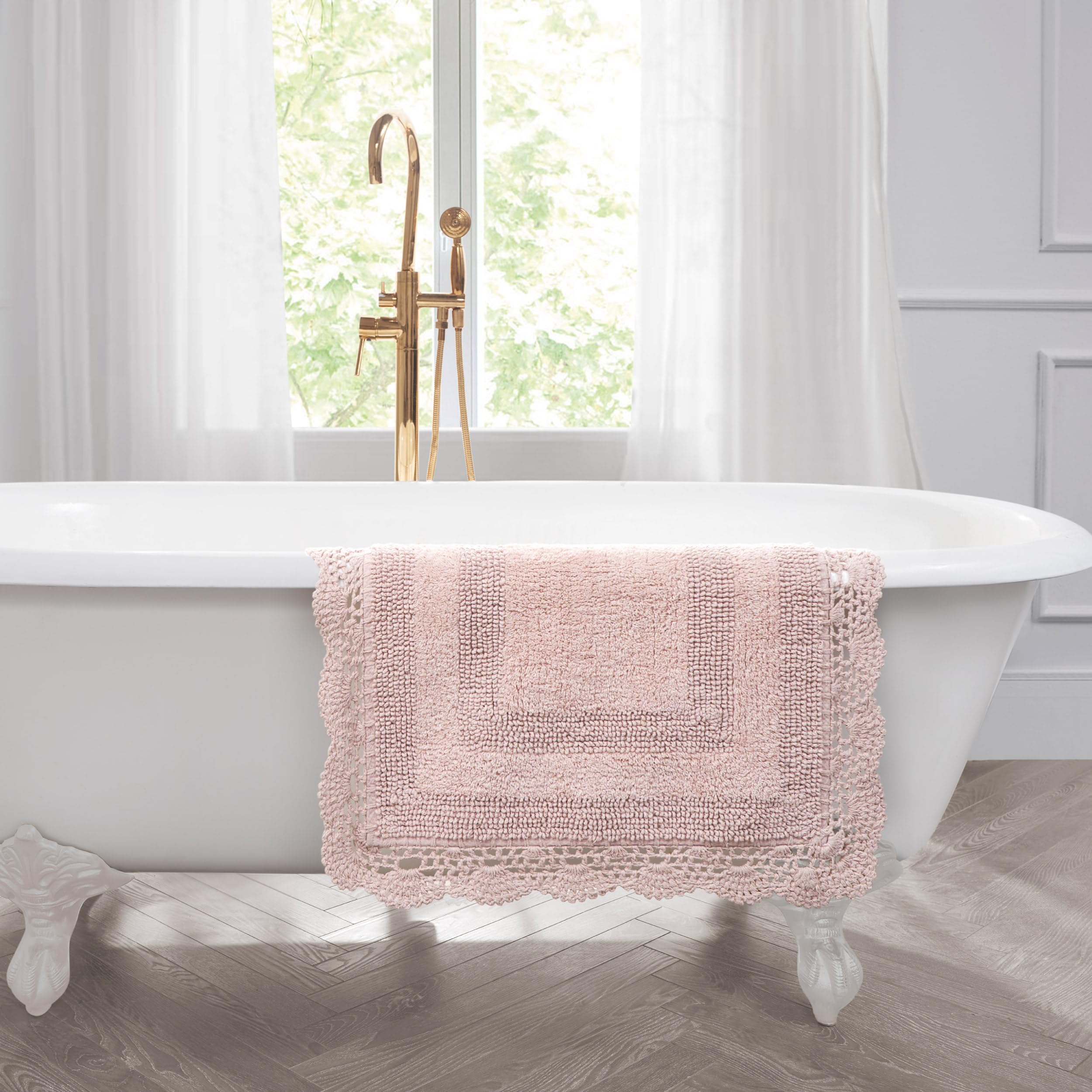 LAURA ASHLEY シングルスプリングマットレス Laura Ashley Cotton XL Crochet Bath Rugs & Bath Mats, 17