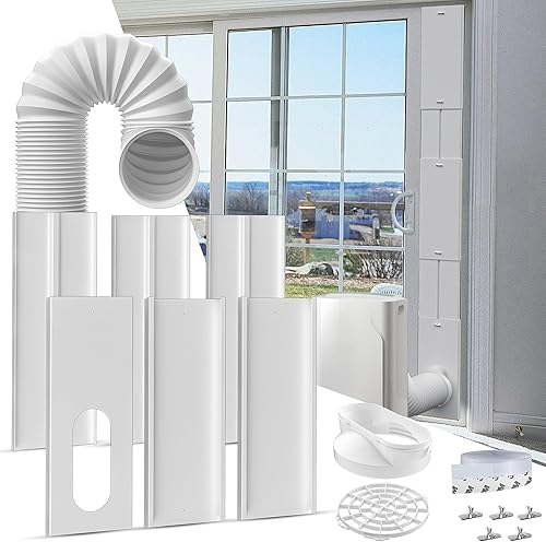 Kit de ventilación portátil para puerta corredera de CA kit de ventana de aire acondicionado ajustable para manguera de escape de 5.9 pulgadas,