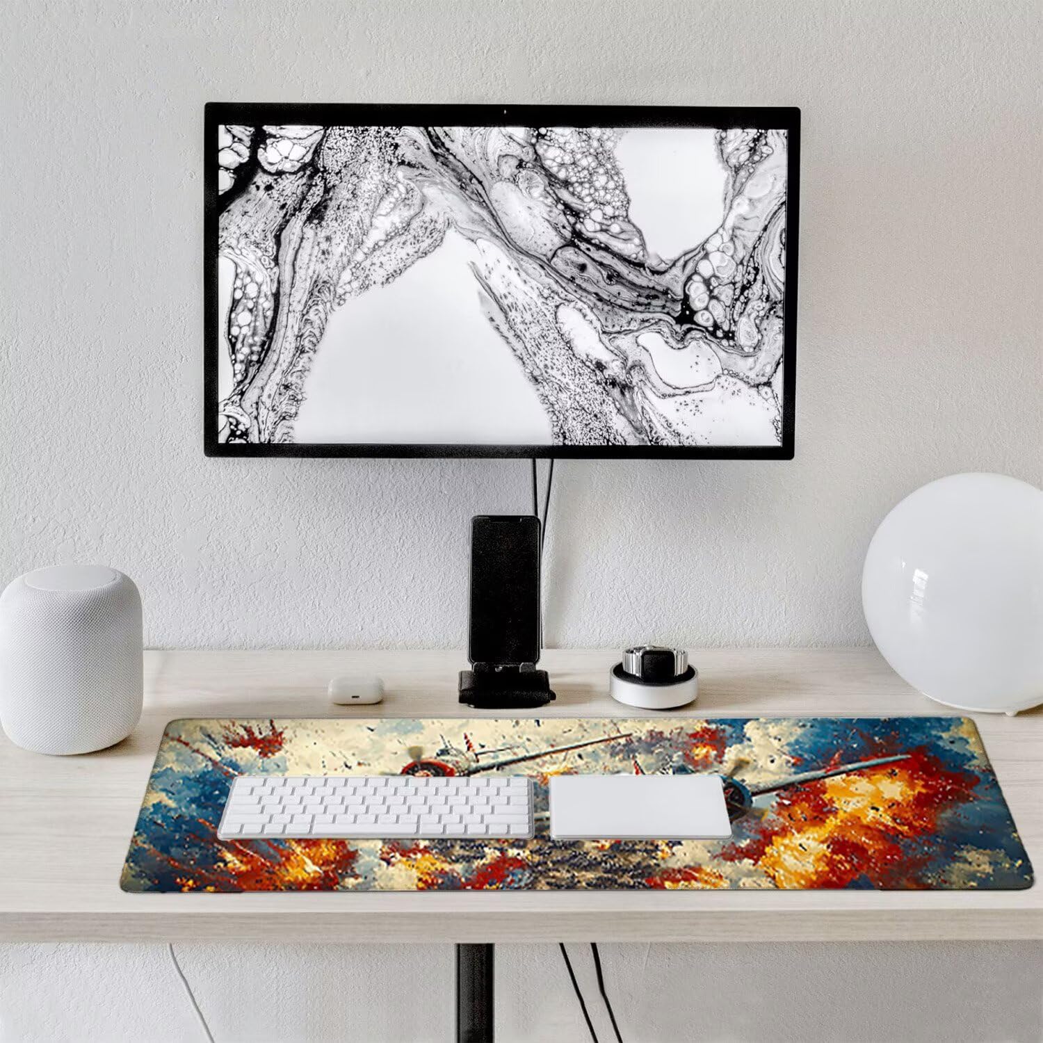 Tappetino per Mouse XXL 1200 x 400 mm Tappetino Mouse Gaming Grande, Mousepad con Base in Gomma Antiscivolo, Tappeto per Tavolo da Gaming per Mouse e Tastiera, Accessori PC (aereo) u-184