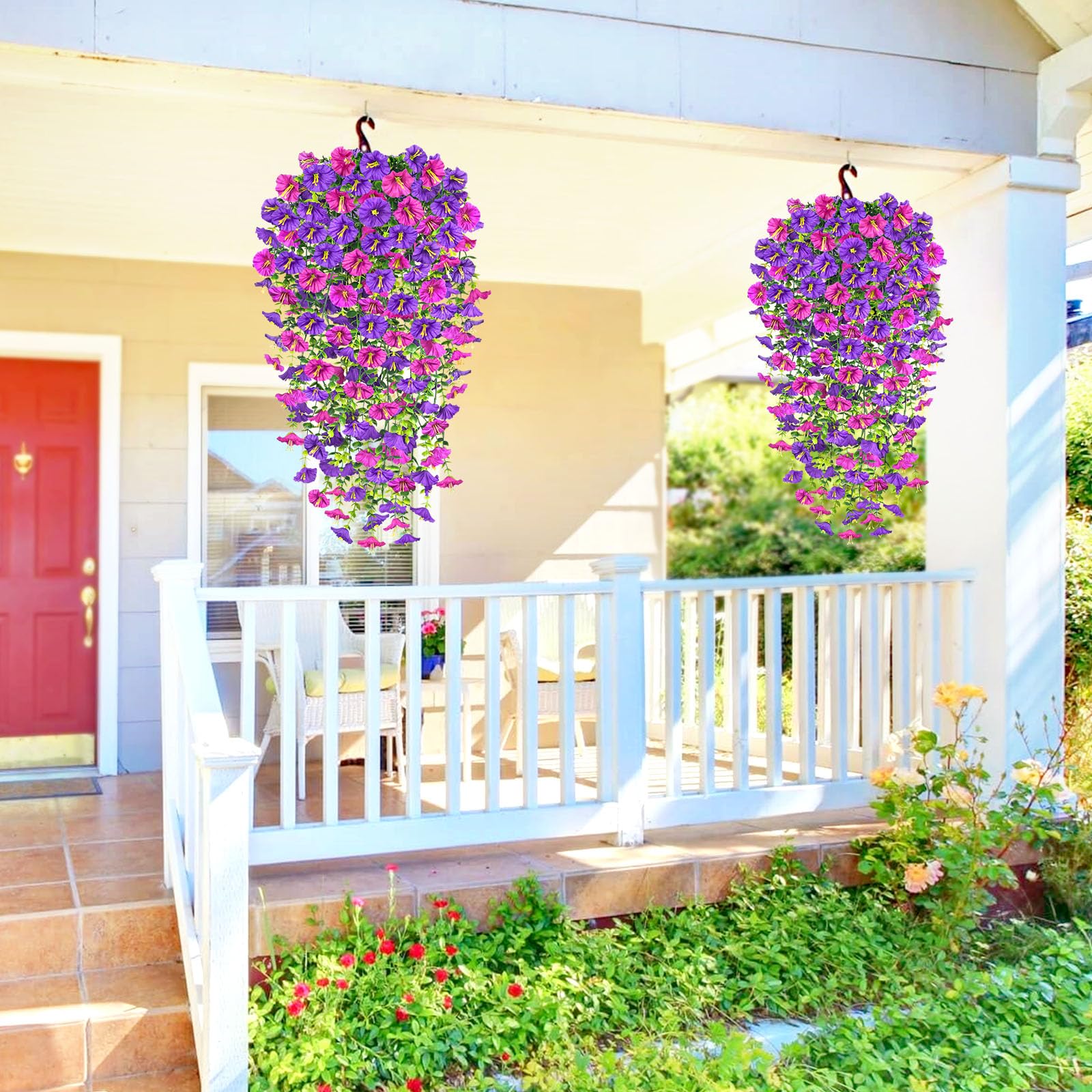 10 Pezzi Fiori Artificiali in Plastica, Fiori Finti di Petunia Artificiale Piante Finte Resistente ai Raggi UV, Fiori Realistici Artificiali da
