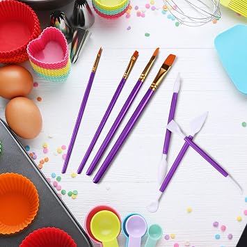 Honoson 24 Pcs Cookie Decorating Fondant Cake Decorating Tool Set,Purple