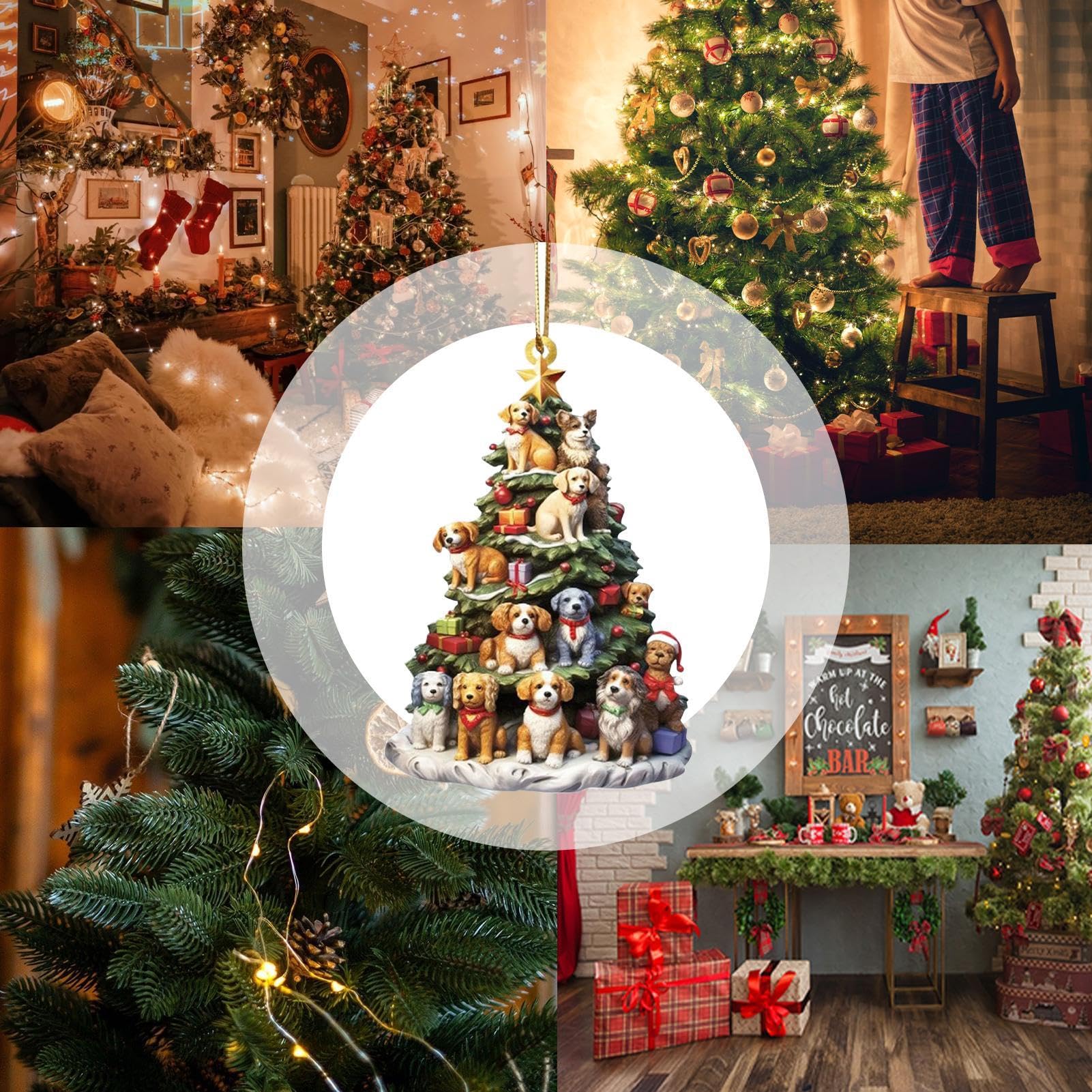 Bricolage Arbre De Noël Ornements, Pendentif De Décoration D'arbre De Noël Ornements Pendentif Arbre De Noël Ruban Carreaux De Lettres De Scrabble Cloches Décorations Pour Enfants Adultes