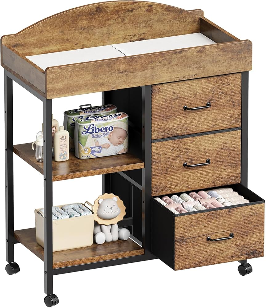 dark brown changing table dresser Changing Table Topper, Toasted Chestnut
