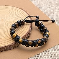 Vista 4 de JoycuFF Triple Protection Bracele for Men Bead Bracelets for Men Boyfriend Husband Brother Son Triple Protection Bracele for Men Bead Bracelets