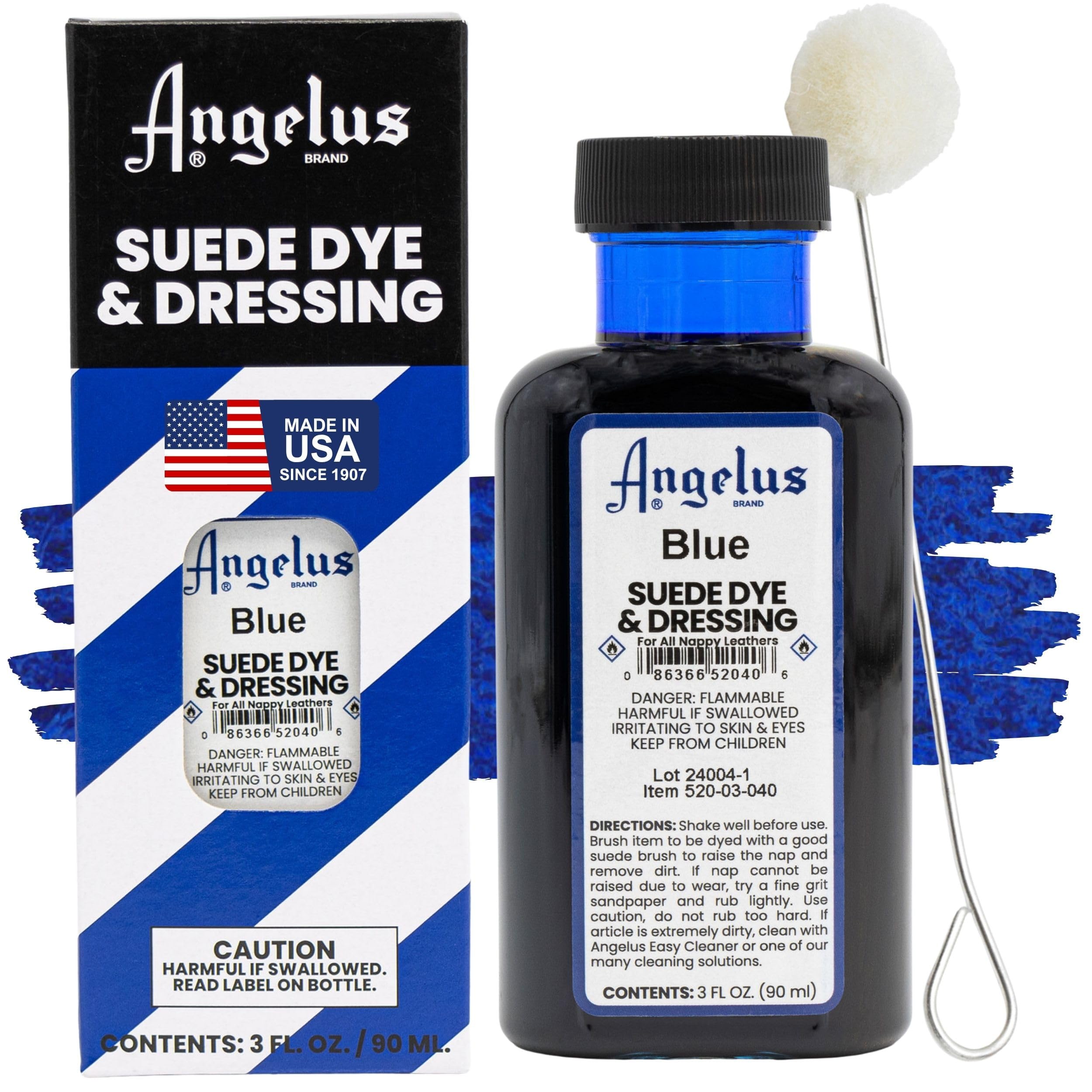 Angelus Suede Dye - Blue - 3 oz Premium Liquid Dye for Suede, Nubuck, and Nappy Leather