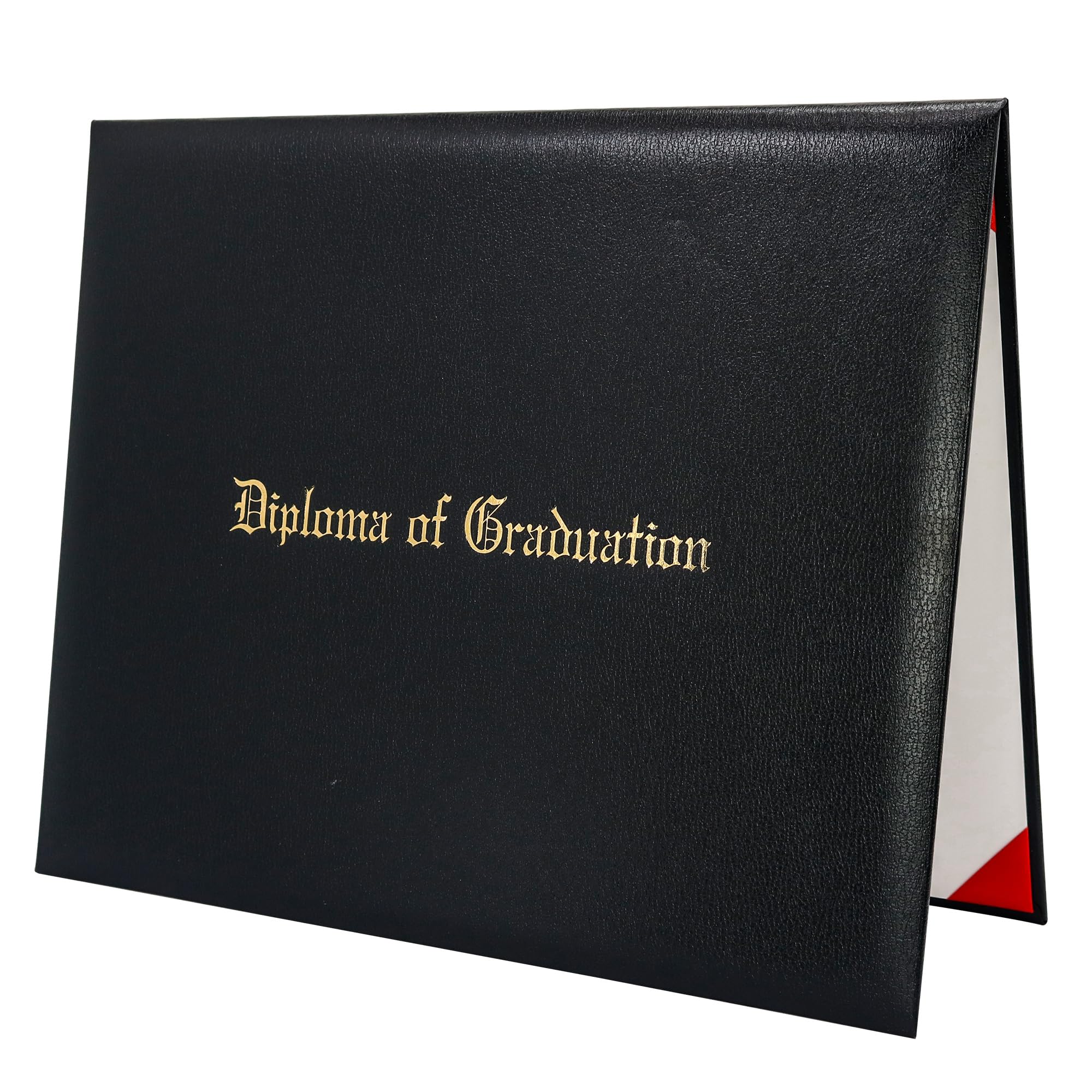 Photo 1 of GraduatePro 11"x14" Black Diploma Cover Imprinted for Graduation Certificate Holder with Red Satin Corner