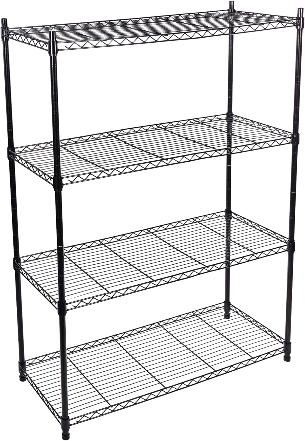 Elevon 5-Tier Storage Shelves, Adjustable Metal Wire Shelving Unit with Leveling Feet Heavy Duty Pantry Shelves Organizer Rack for Kitchen Garage Laundry Office Warehouse, 35"L x13.4"W x64.3"H, Black