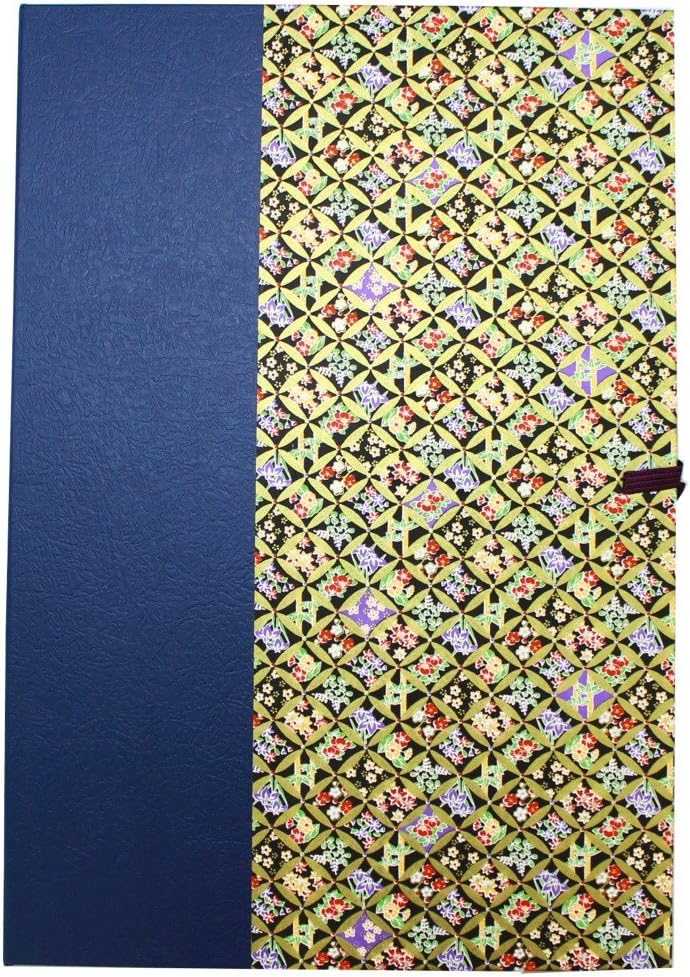 Kuretake LA27-2 Calligraphy Scissors, Yuzen Paper, Navy Blue