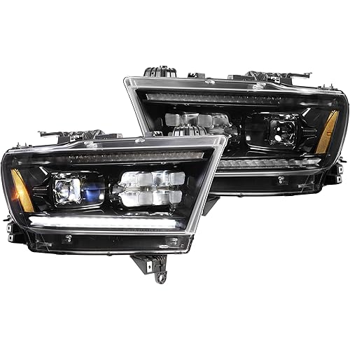Morimoto XB LED Headlight Housing Upgrade, Fits 2019+ Dodge Ram 1500, Plug and Play Replacement, DOT Approved LED Assembly with Switchback Sequential Turn Signals & UV Coated Lens (1x LF523-ASM)