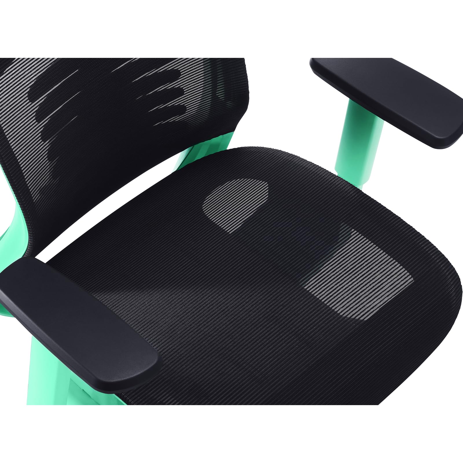 VALK Noma - Silla Gaming de Malla Transpirable, Silla Oficina Ergonomica, Reposabrazos 3D, Base Aluminio, Mecanismo Sincronizado, Reclinable, Asiento Deslizante, Reposacabezas (Negro/Aqua Menthe)