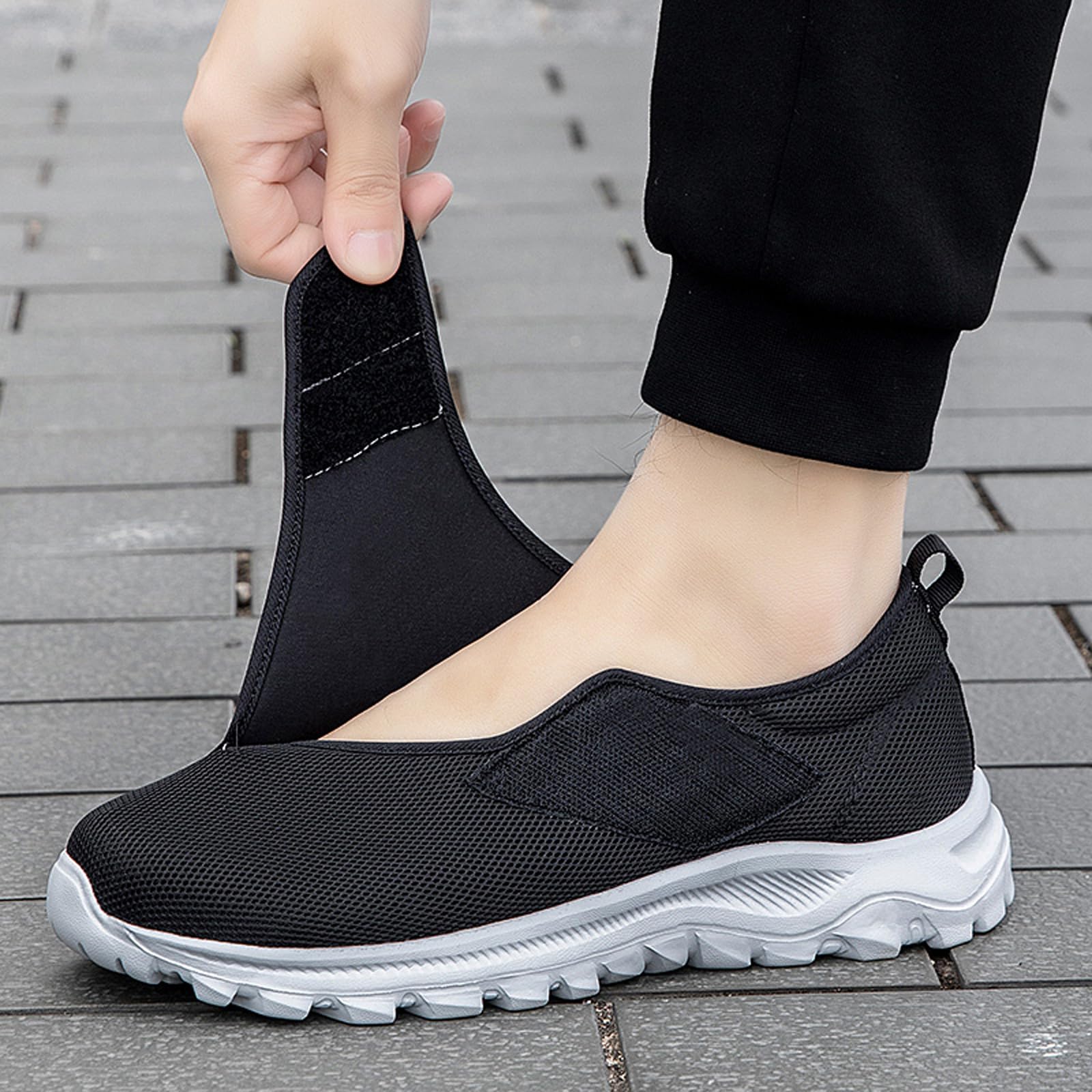 Zapatos para diabéticos para hombre y mujer, extra anchos, ajustables, cómodos, ultraligeros, antideslizantes, con velcro, talla 36-45