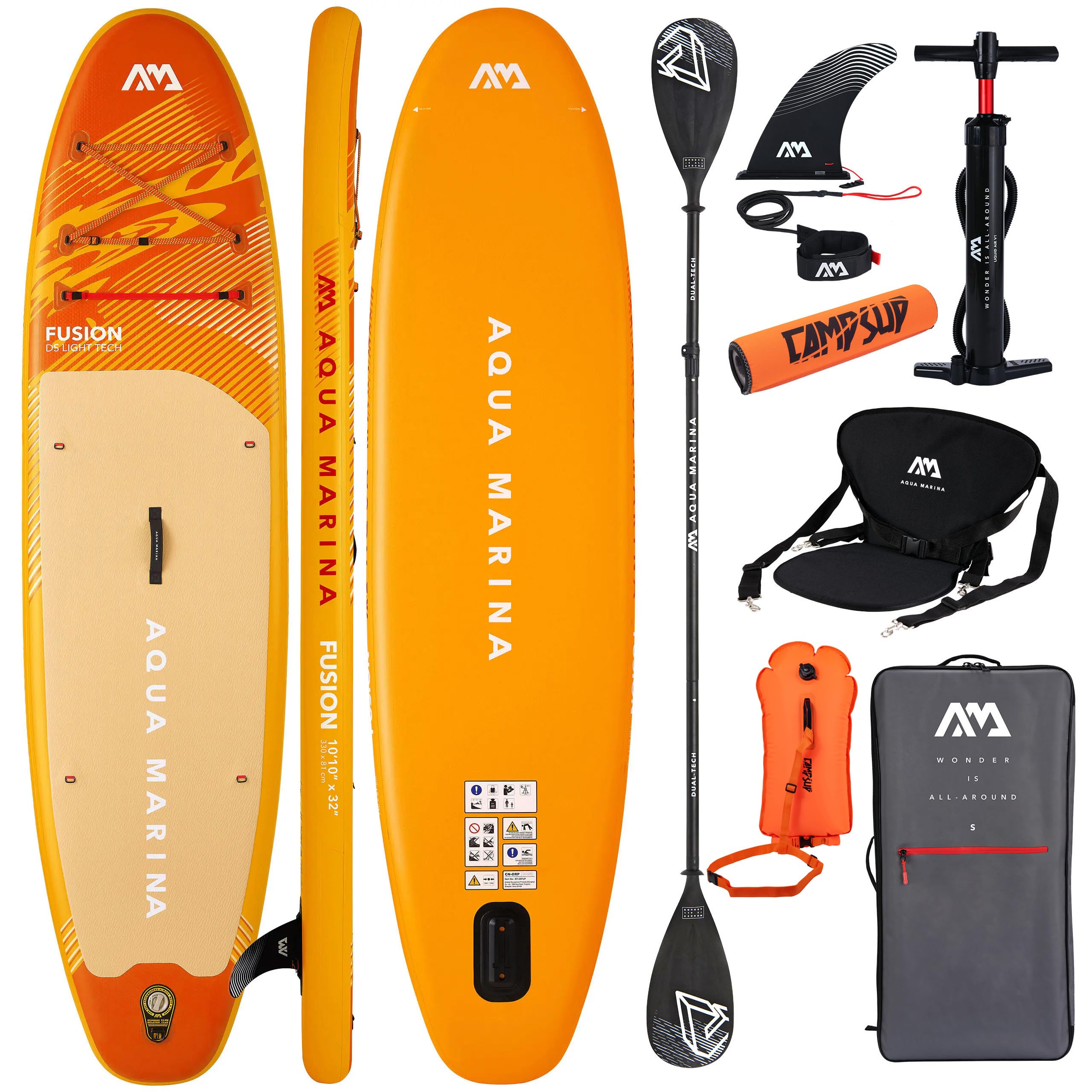 Aqua Marina Fusion 10'10'10" Before Sunset 2026 - Planche de SUP gonflable polyvalente pour débutants - Kit complet - Édition limitée