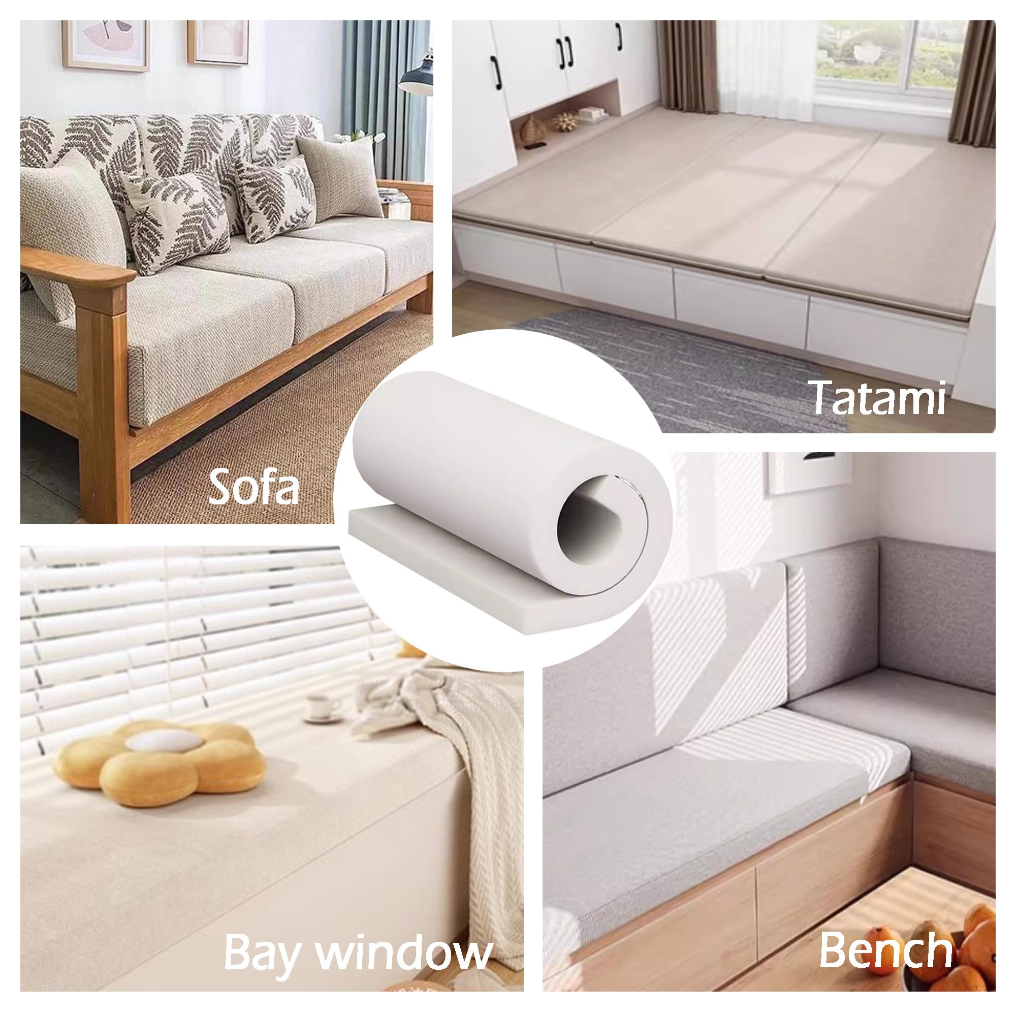 Arredamico Schuim voor bekleding, gemakkelijk te snijden meterschuim, 200 x 100 cm, schuim met hoge dichtheid 30, 25, 18, polyurethaanschuim, dikte van 1 cm tot 10 cm (30, dikte 2