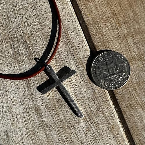 Miniatura 7 de Silver Thin Simple Cross Necklace - Catholic Men Jewelry, Women Religious Gifts, Faith and Believes, Mens Crosses, Father Day, Baptism Ceremony,