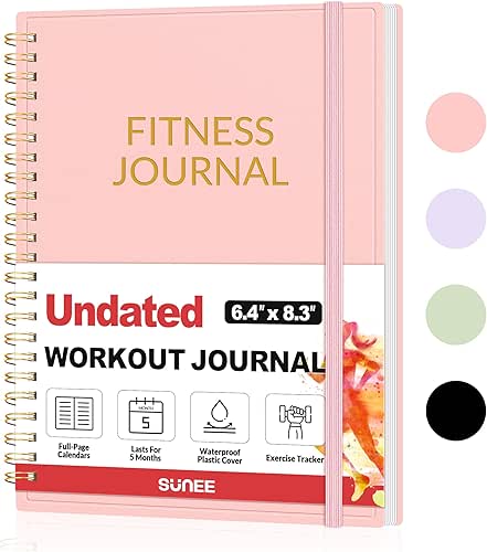 Fitness Journal Workout Planner for Women & Men, A5 (6.4"