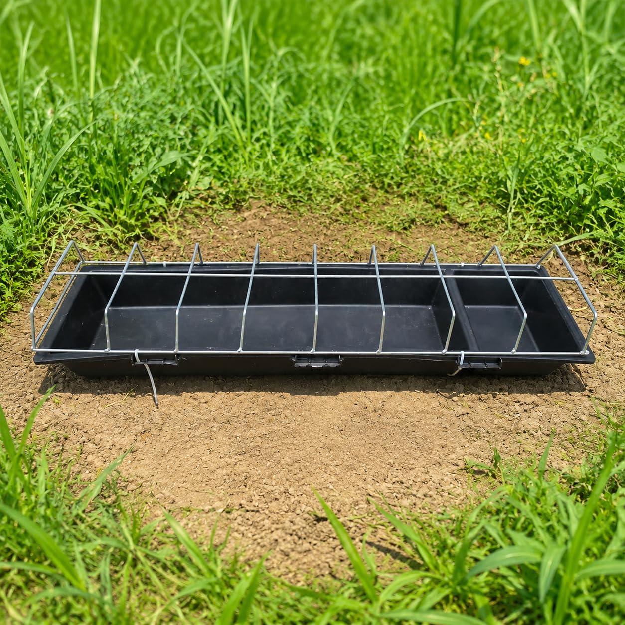 Colcolo Viehfütterer Futterkorb Fütterungseimer Futterbehälter Tränkeeinheit aus Hochwertigem für Rinderhaltung Schafstall, Rechteckig, 75 cm Länge, 16 Fä
