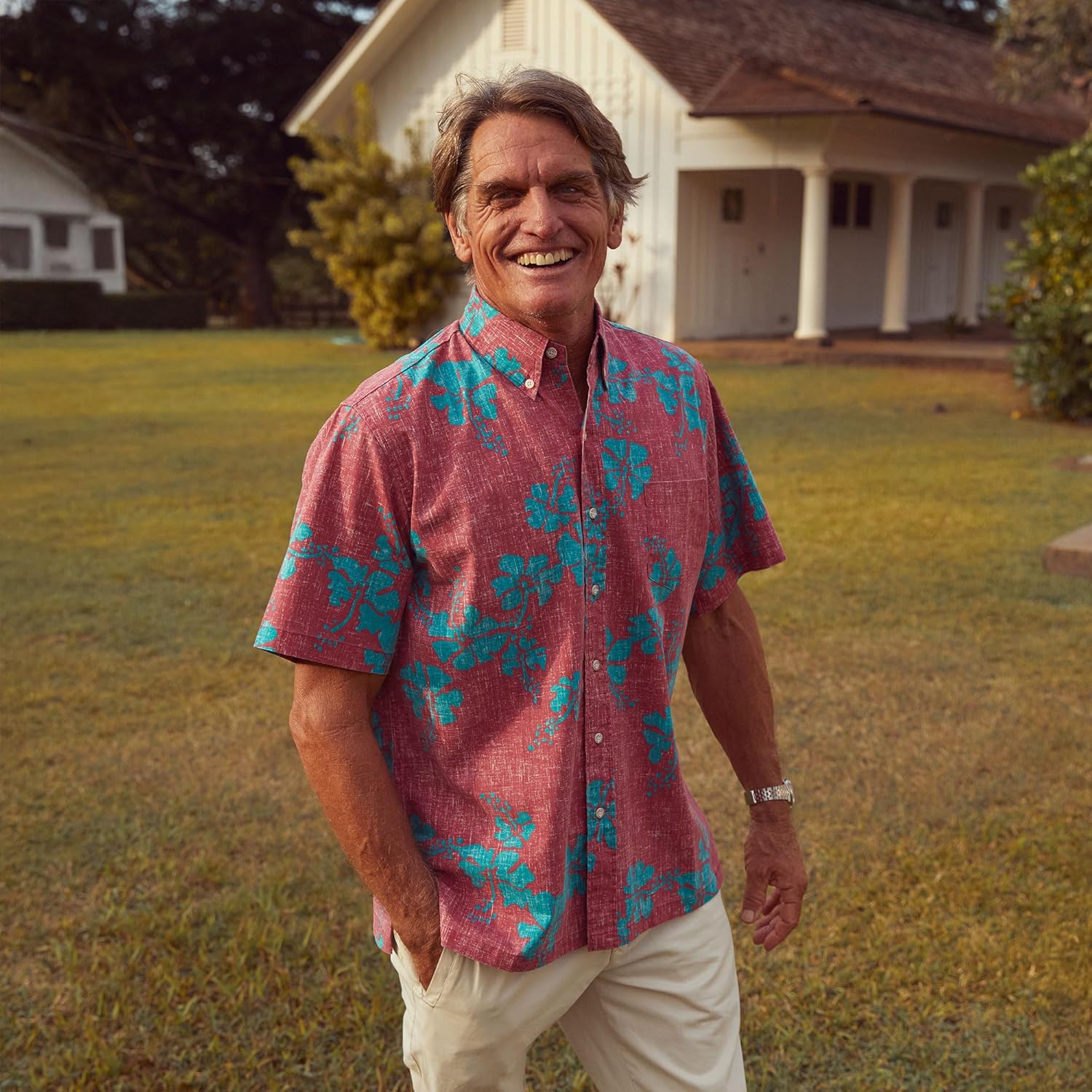 Reyn Spooner Men's 50th State Floral Hawaiian Aloha Shirt - Button Front - Image 2