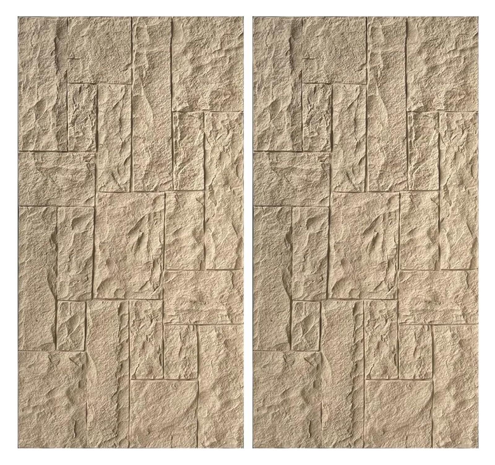 2 Paneles de Pared de Imitación de Piedra de PU Interior y Exterior