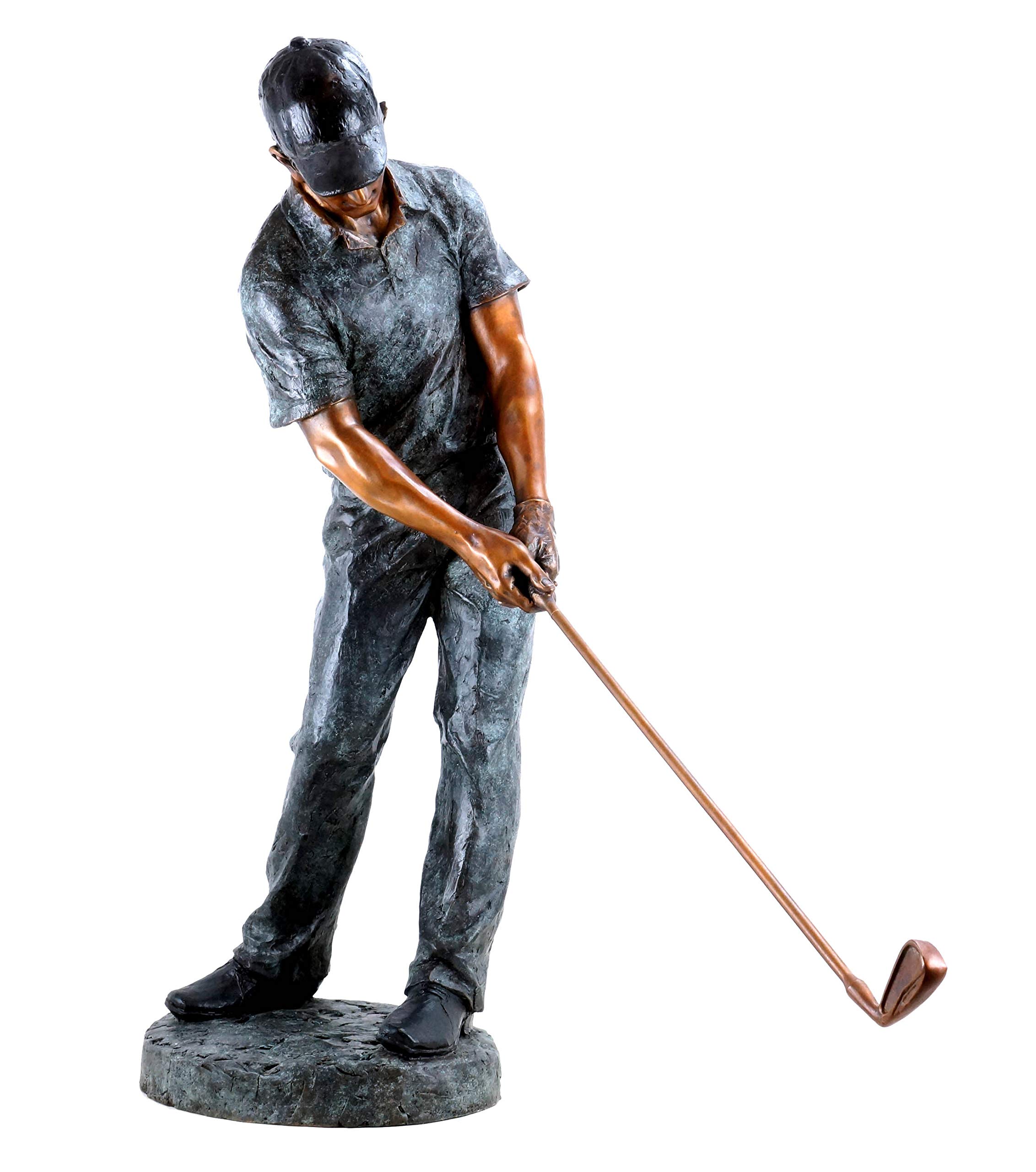 Art & Ambiente – Scultura moderna in bronzo – XXL golfista – Edizione limitata – Grande giocatore di golf – Altezza: 85 cm – Scultura da giardino