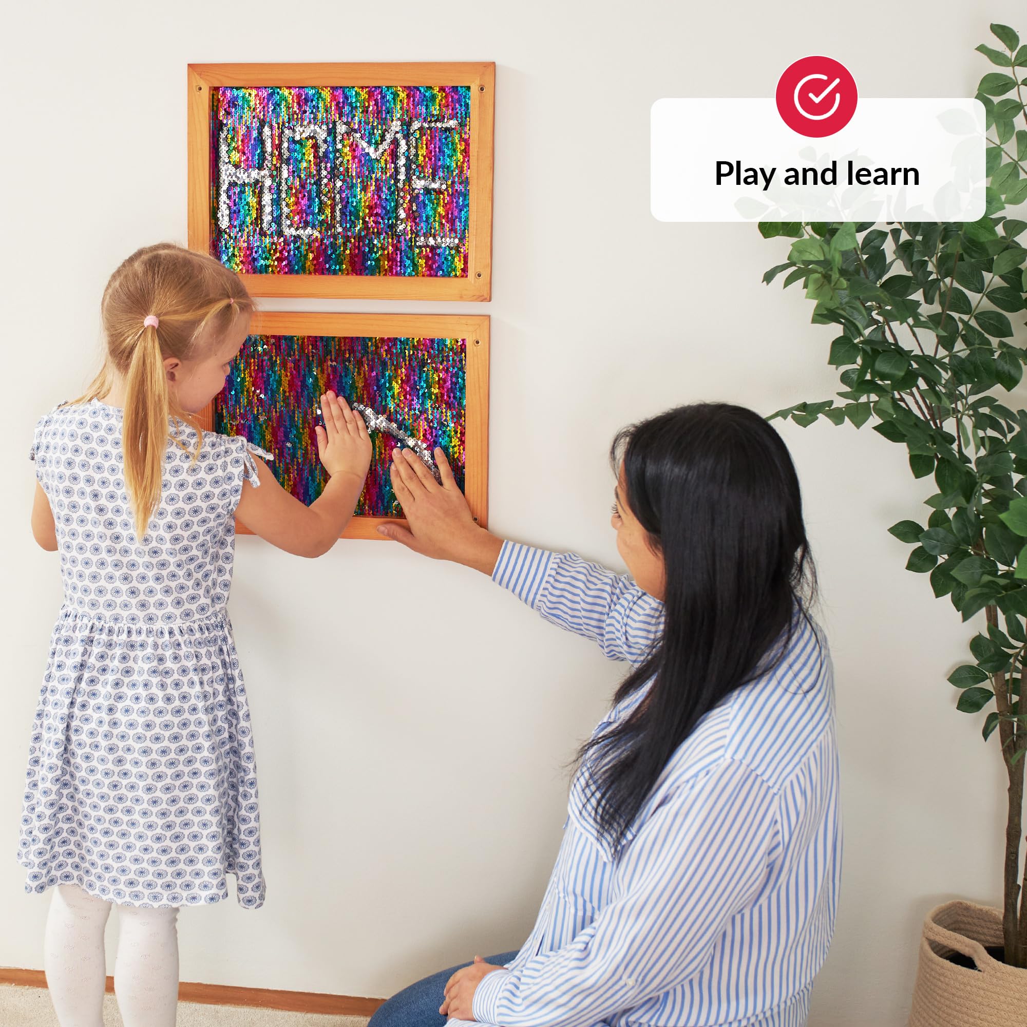ODOXIA Paillettenwand 2er-Pack | Wendbare Pailletten-Tafel für Kinder | Sensorische Pailletten-Stoffwand | Flip-Sequin-Board | Wand- und Raum-Sensorik-Board