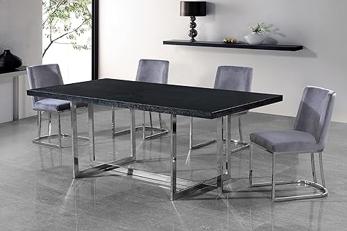 Miniatura 2 de Meridian Furniture Heidi Collection Modern - Silla de comedor tapizada de terciopelo contemporáneo con marco de metal cromado pulido, juego de 2, 19
