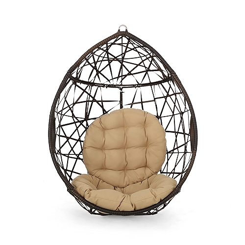 Christopher Knight Home Isaiah Indoor/Outdoor Wicker Tear Drop Hanging Chair (Stand Not In...