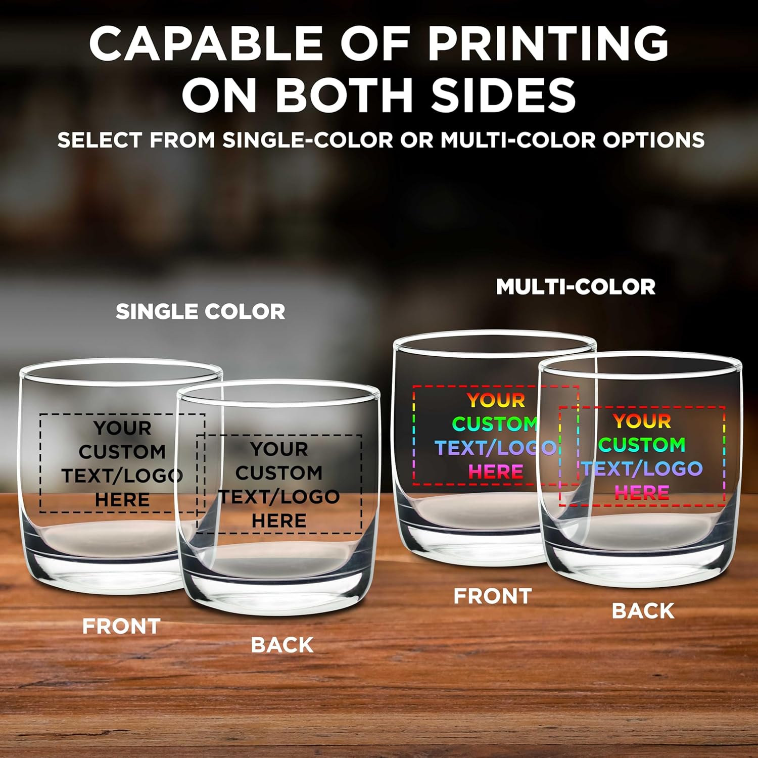 DISCOUNT PROMOS Custom Whiskey Glasses 10 oz Set of 10/50/100, Personalized Bulk Pack - Heavy Base Old Fashioned Glass, Perfect for Scotch, Bourbon, Whiskey, Cocktail - Clear Bottom Color - Image 6