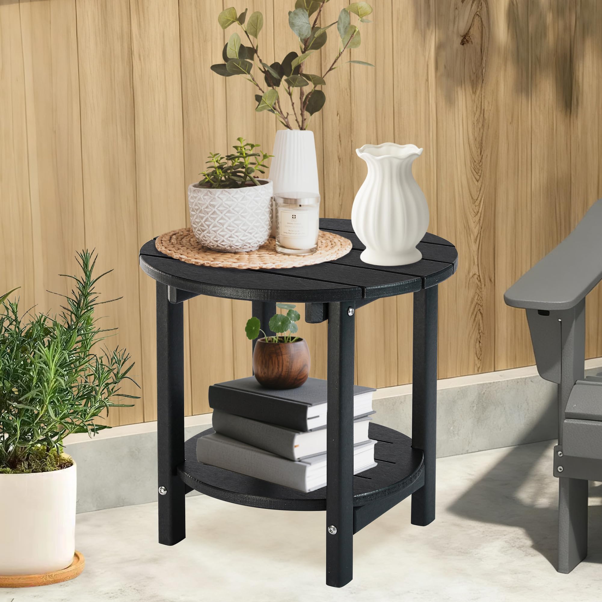 Snapklik.com : LZRS Round Adirondack Side Table Double End Table ...