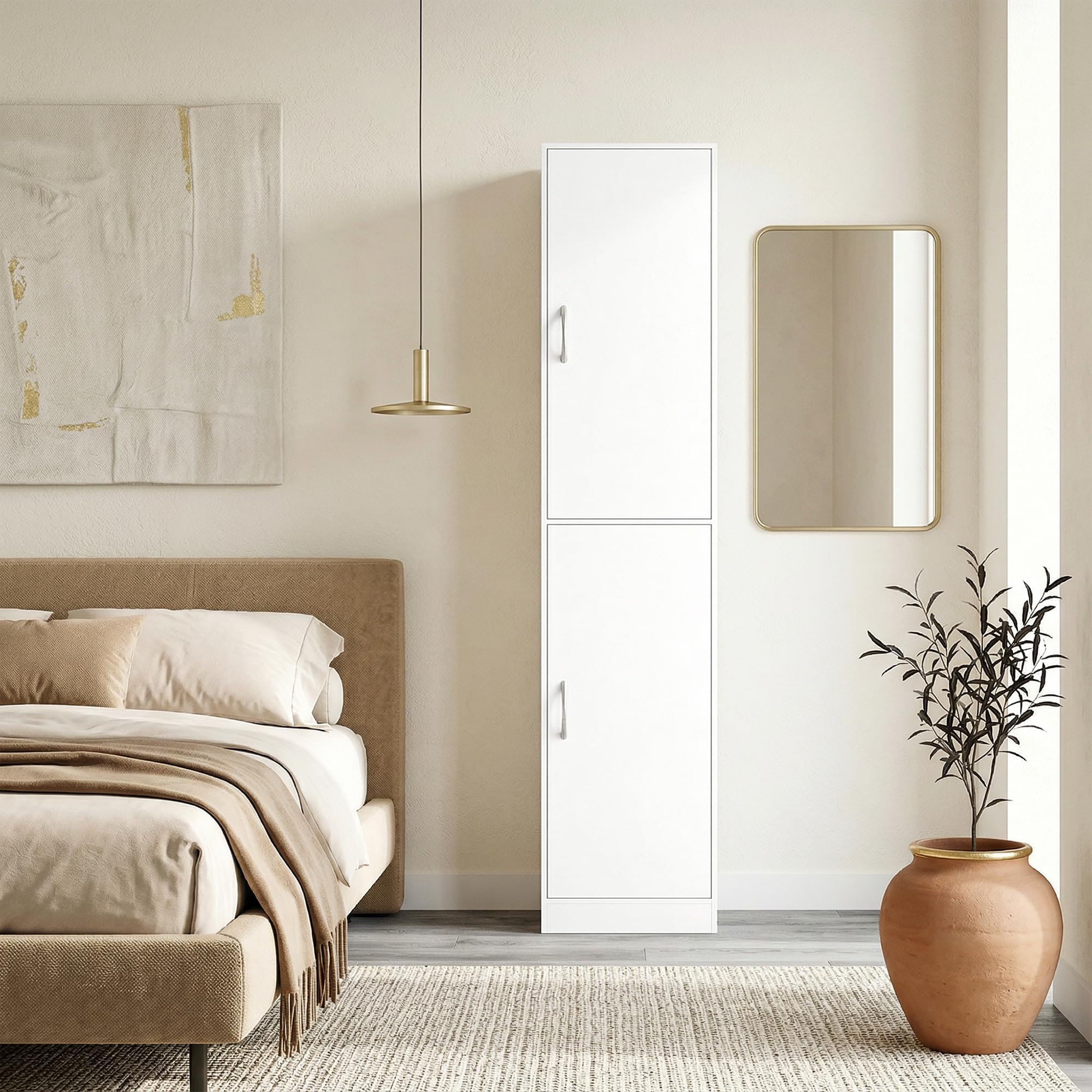 HOMCOM Libreria Scaffale Alta 180 cm con 5 Ripiani Regolabili Bianco