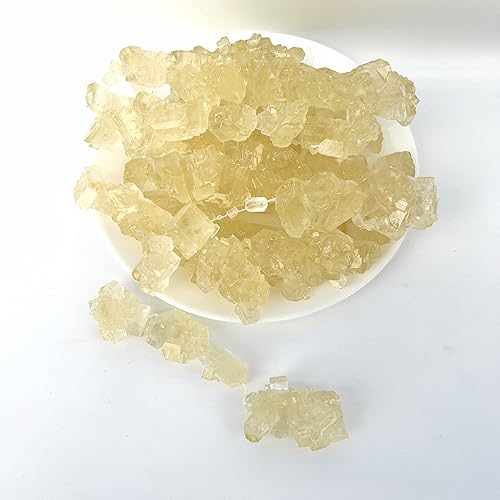 SweetGlob Cristales de caramelo de roca sobre cuerdas (azúcar amarillo, 1 libra)