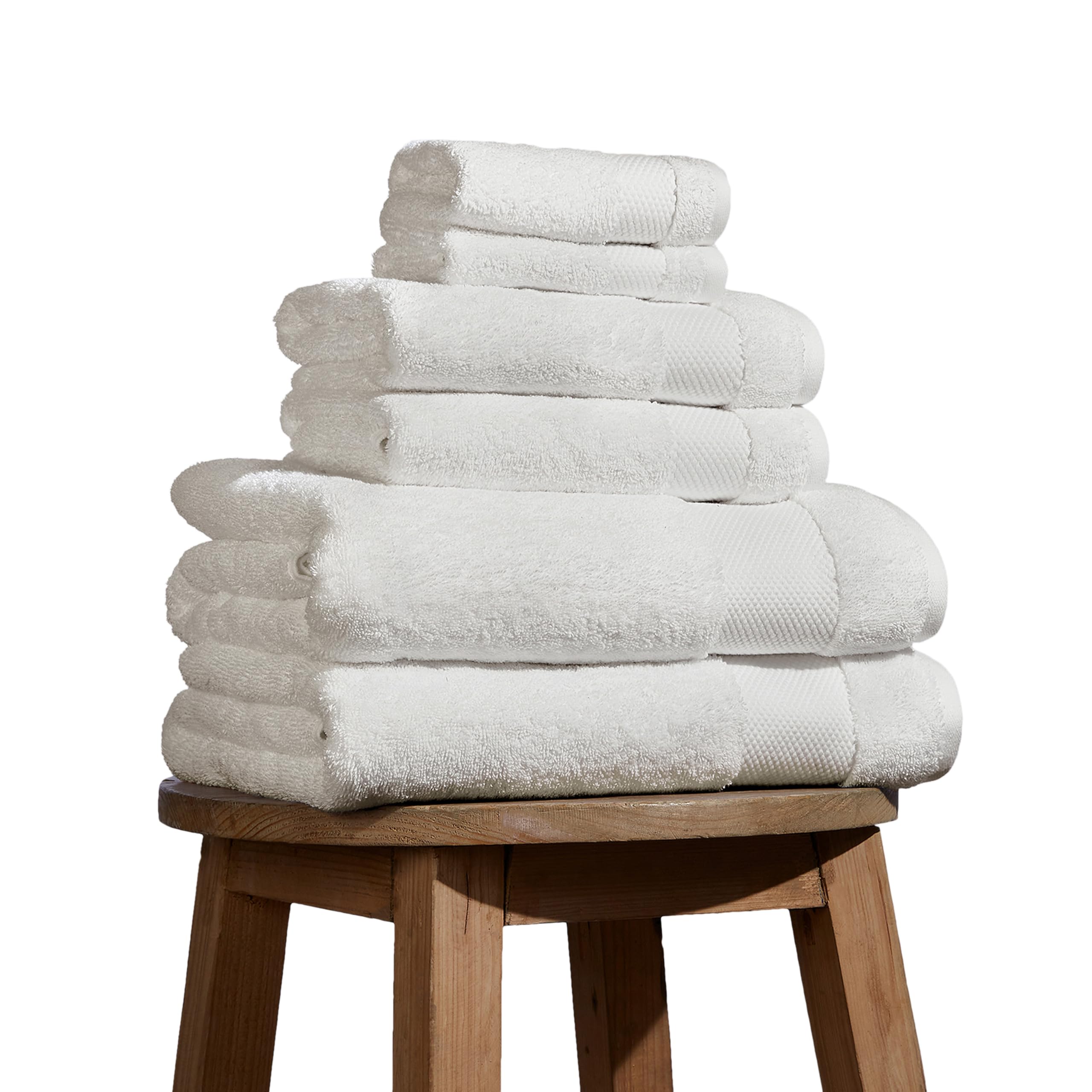 BIOWEAVES 100 Organic Cotton 700 GSM Plush 6-Piece Towel Set GOTS Certified 2 Bath Towels 2 Hand Towels