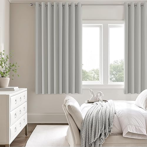 Miniatura 142 de ChrisDowa Cortinas 100% opacas de abedul liso de 96 pulgadas de largo, 2 paneles para dormitorio, sala de estar, oscurecimiento de la habitación de