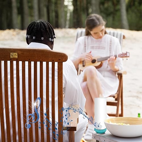 Miniatura 4 de Vaso de sublimación de 20 onzas con Bluetooth en blanco con popote y tapa, tazas de aislamiento al vacío de acero inoxidable de doble pared,