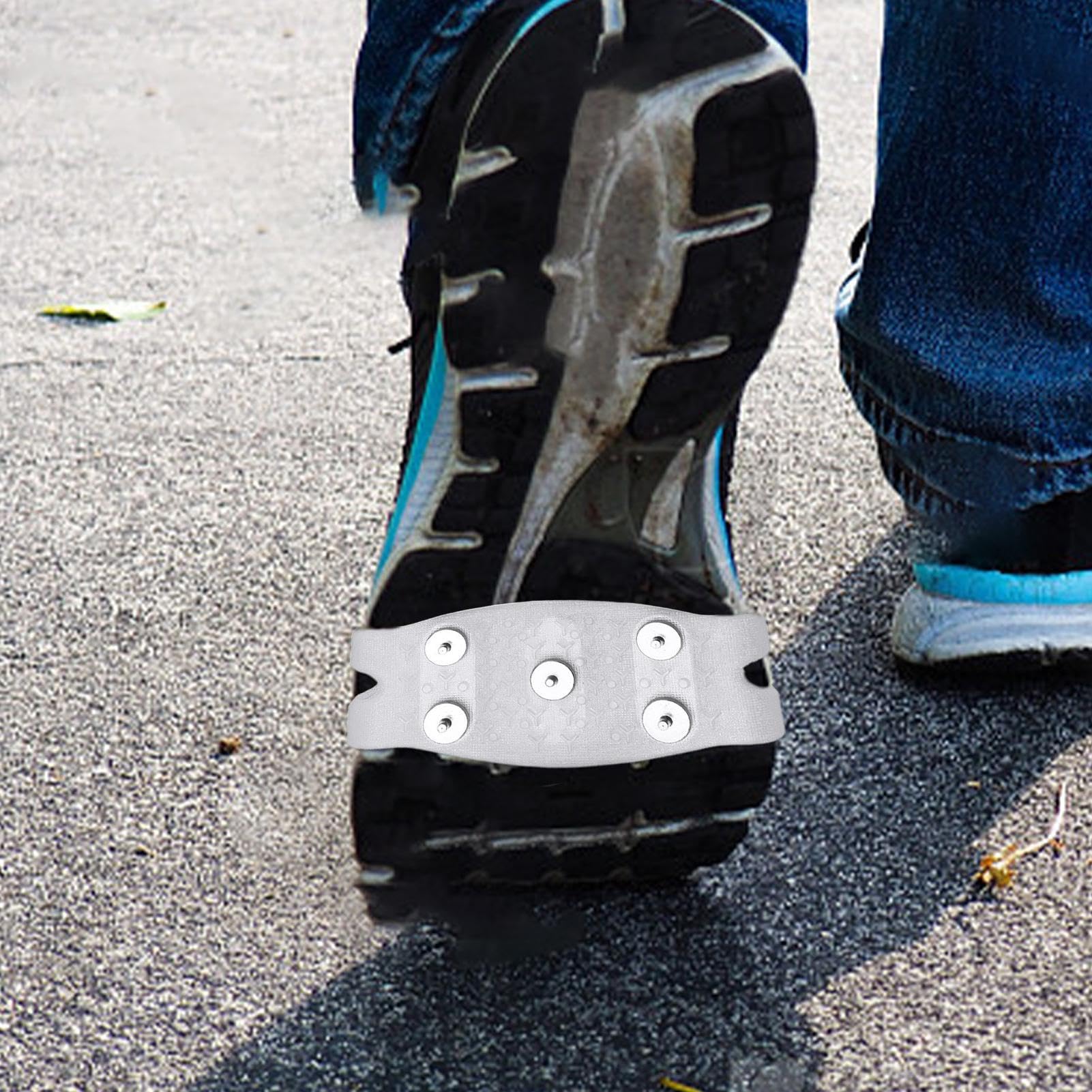 Zapatos de clavos con agarre - Tacos de hielo antideslizantes, clavos de tracción para nieve y hielo | Crampones De 5 Garras Con Clavos De Acero Al Manganeso, Cubrezapatos Antideslizante Con TPE