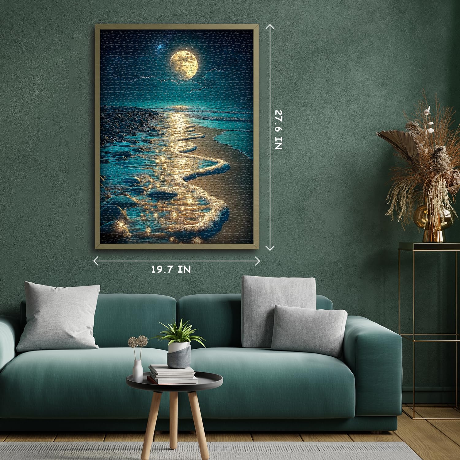 PICKFORU Beach Jigsaw Puzzle 1000 Pieces, Ocean Moon Nature Art Scenery, Colorful Magic Beach Themed Puzzle, Challenging for Adults - Image 3