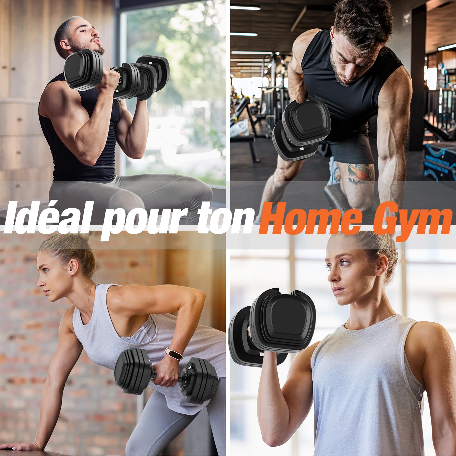 DH FitLife 2026 – Nouveau set d’haltères réglables 2,5 à 25 kg, 18 niveaux, avec disques, pour hommes et femmes
