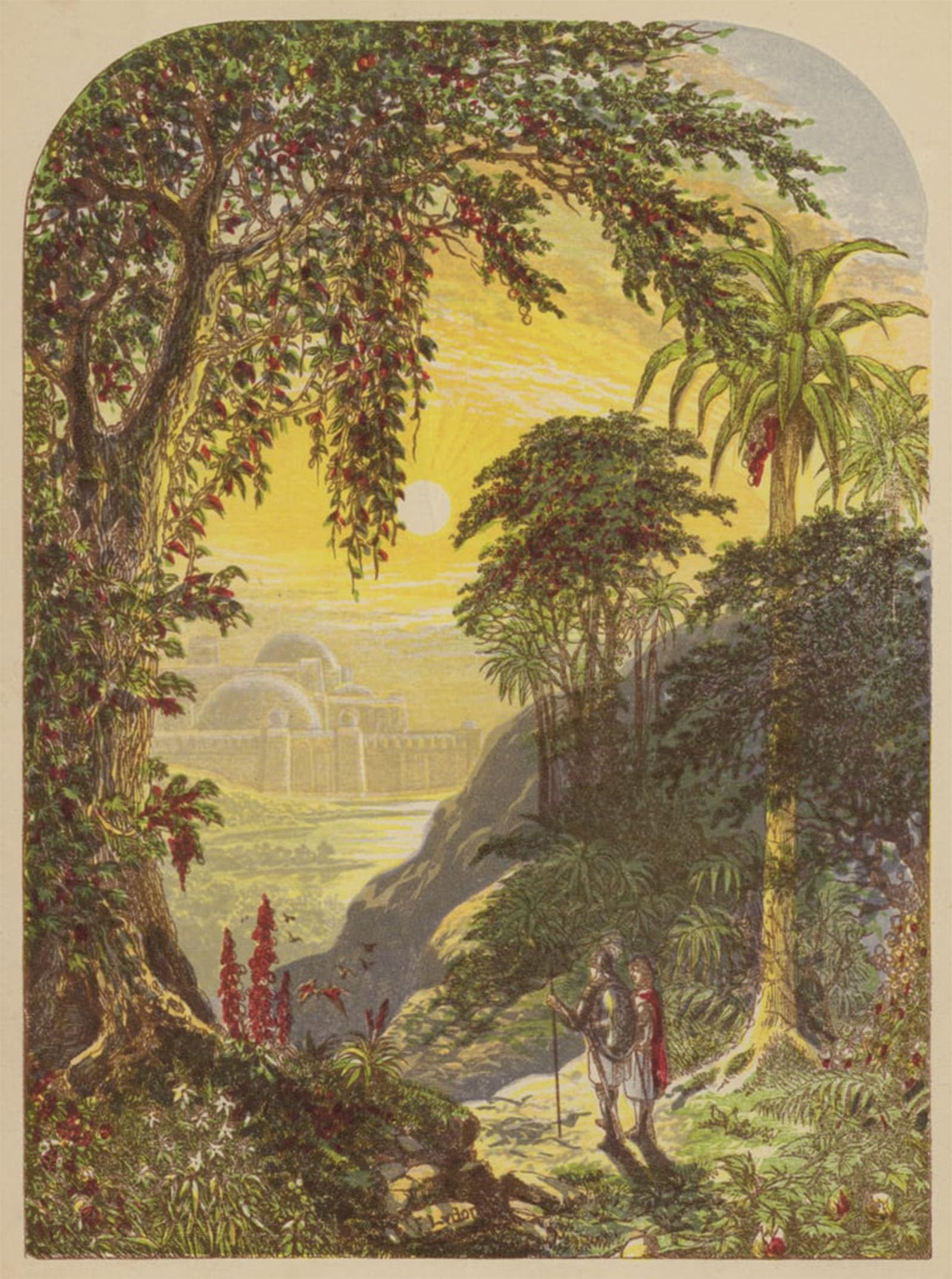 SERENDIPITP Vintage Picture Print on Canvas Wall Art Poster Christian and Hopeful in the Land of Beulah by Alexander Lydon Artwork Print Poster for Wall Decor 60x90cm