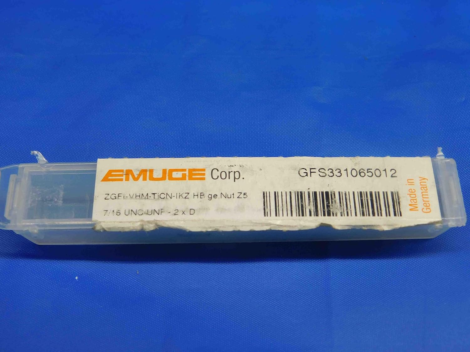 New EMUGE 7/16 UNC UNF 2xD Single Profile Solid Carbide Thread Mill GFS331065012 - HS1669BC3