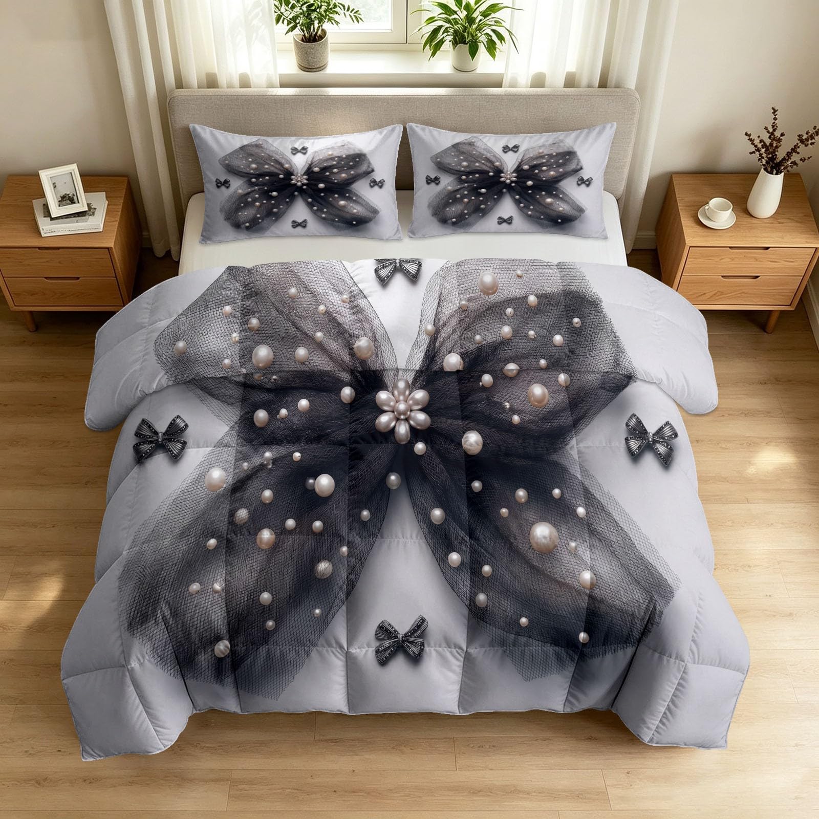 Couette imprimée nœud vintage pour sublimer votre chambre en toutes saisons