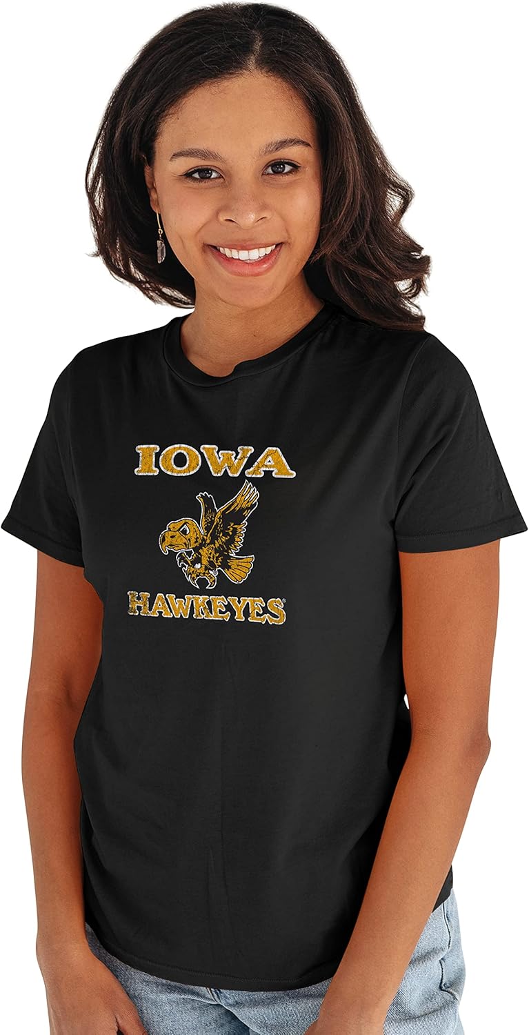 NCAA womens Boyfriend Tee Vintage Retro Iowa Hawkeyes Large Team Color