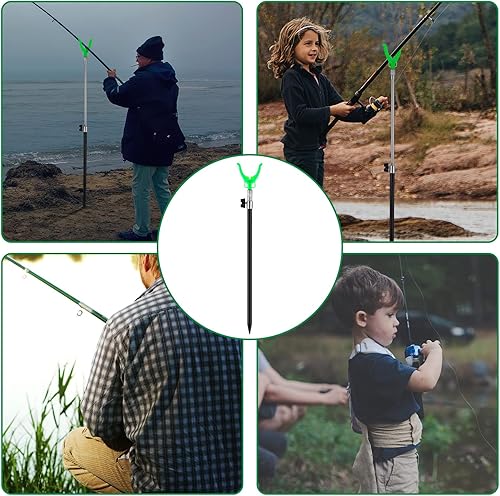 Miniatura 7 de 6 soportes extensibles para caña de pescar para caña de pescar en tierra, soporte de caña de pescar para surf y bagre para banco arena