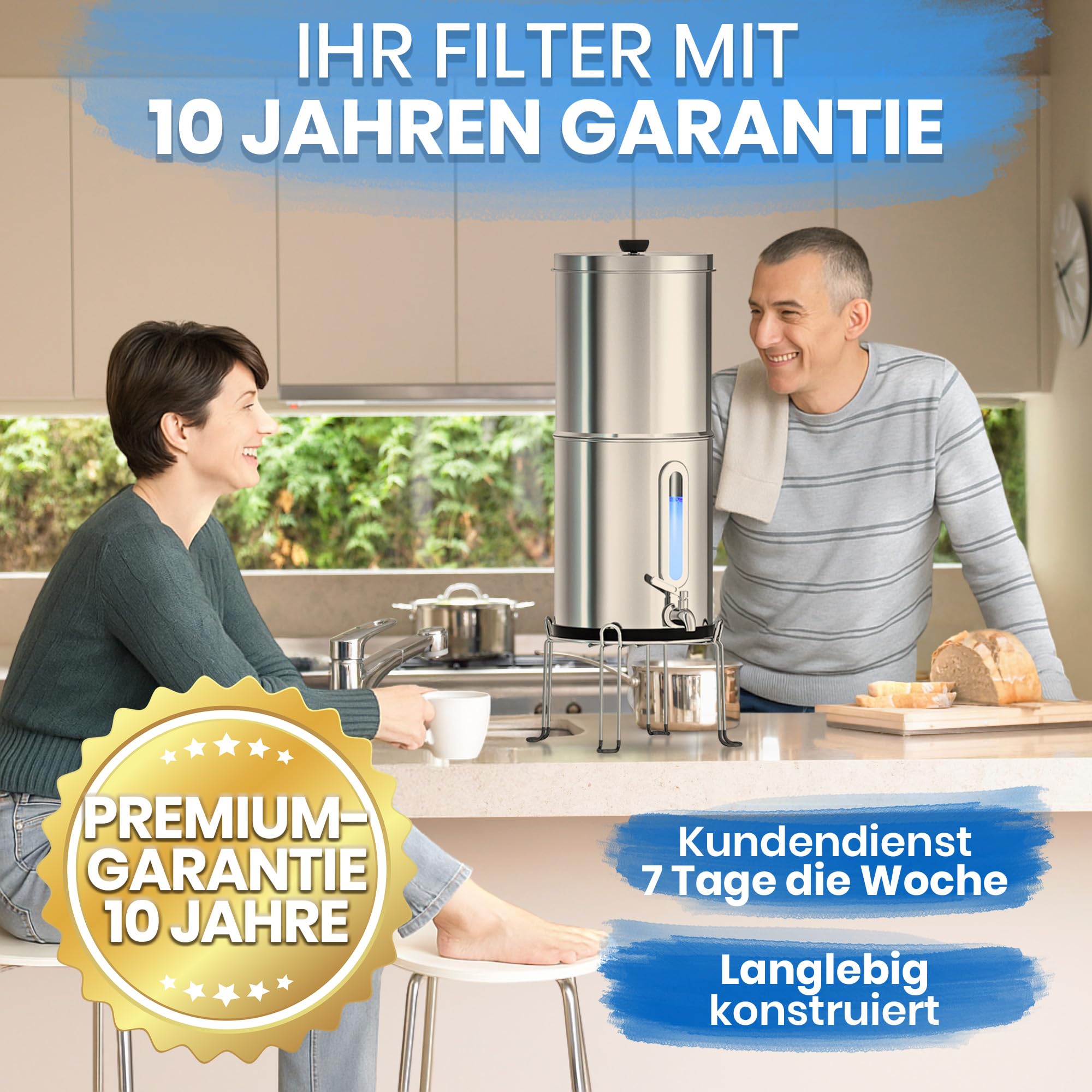 ORINKO Schwerkraft Wasserfilter – Wasserreiniger mit Aktivkohle – Filterbrunnen für Leitungswasser, Regenwasser & Outdoor-Nutzung