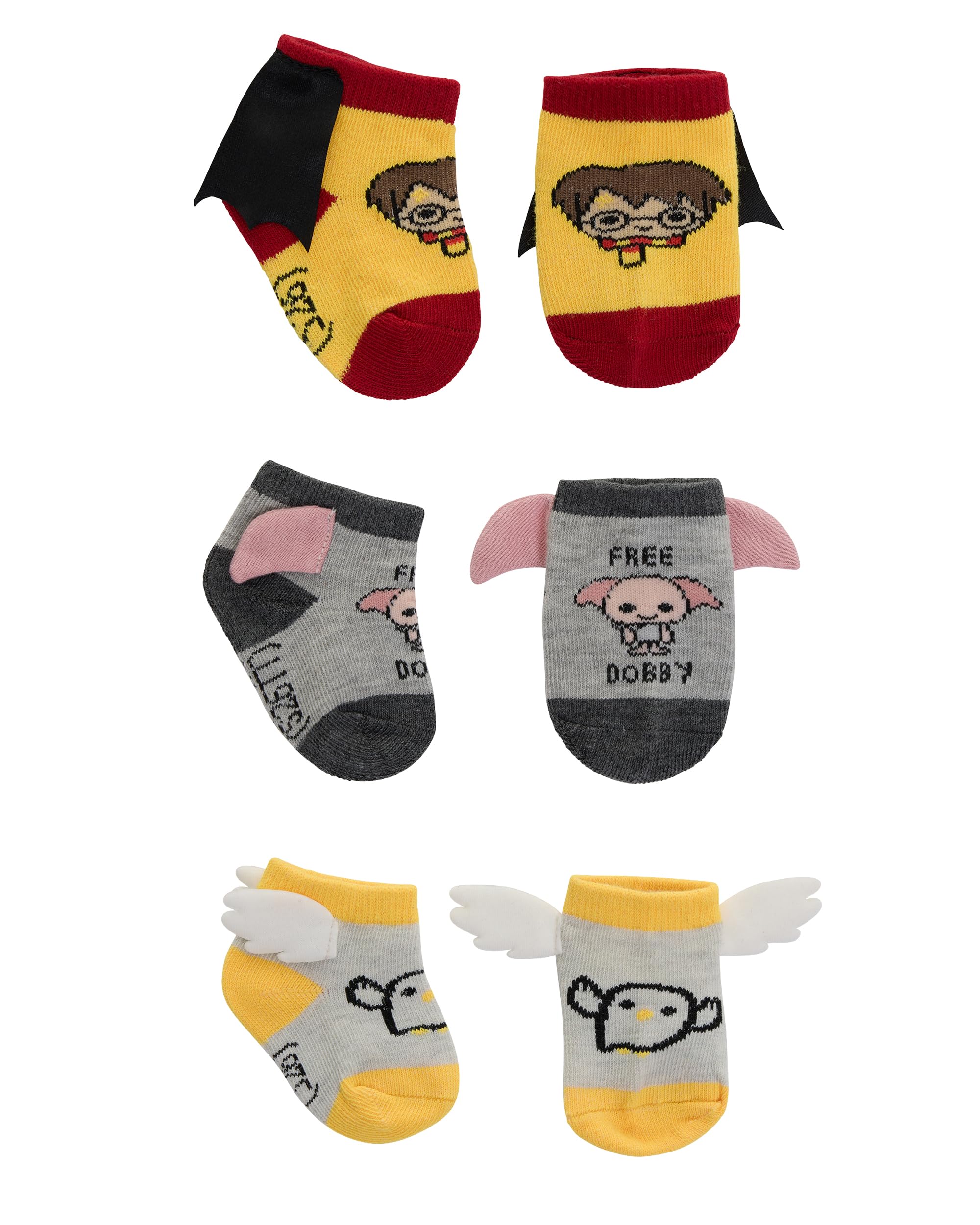 Harry Potter Babysocken für Jungen, 3er-Pack, Geschenkset (0–12 Monate) – Babyschuhe für Jungen mit Umhang, Grau/Orange/Weiß, 0-12 Monate