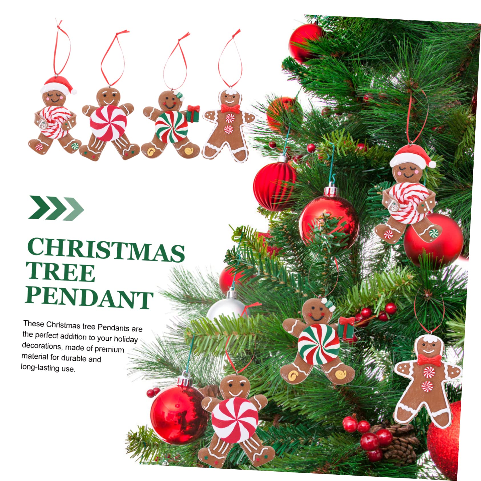 TOPBATHY 12 Pz Ciondolo Albero di Natale Forniture Natalizie Adornos De En Addobbi per L'Albero di Natale Decorazioni Natalizie per La Casa Caramelle Natalizie Argilla Polimerica