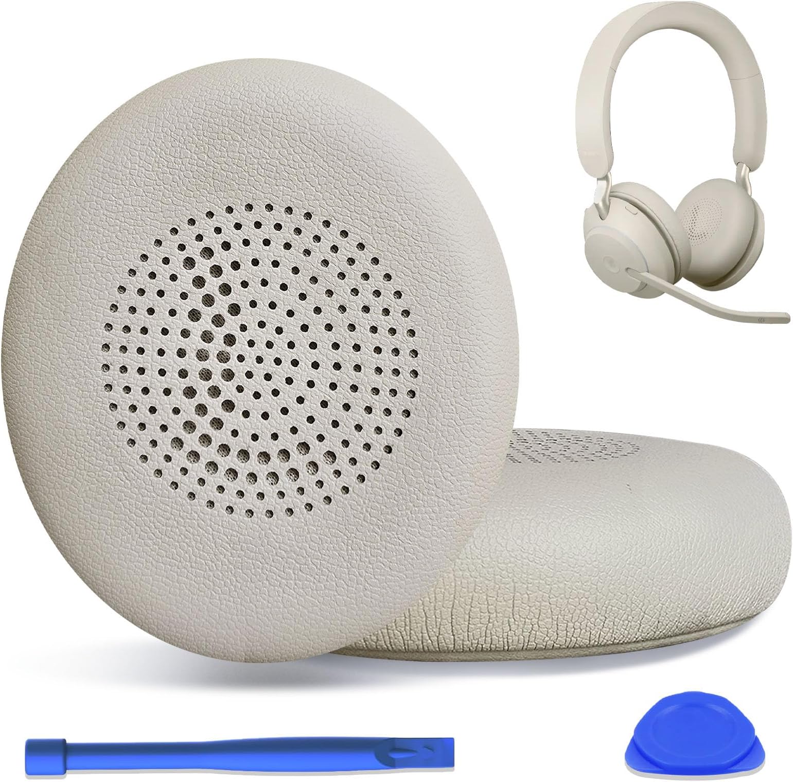 Replacement Ear Pads for Jabra Evolve2 65 (Evolve 2 65MS 65UC MS UC)/Evolve2 40 (40UC 40MS USB)/Elite 45h On-Ear Wireless Headset, Earpads Ear Cushions Ear Cups Cover Repair Parts (Gold)