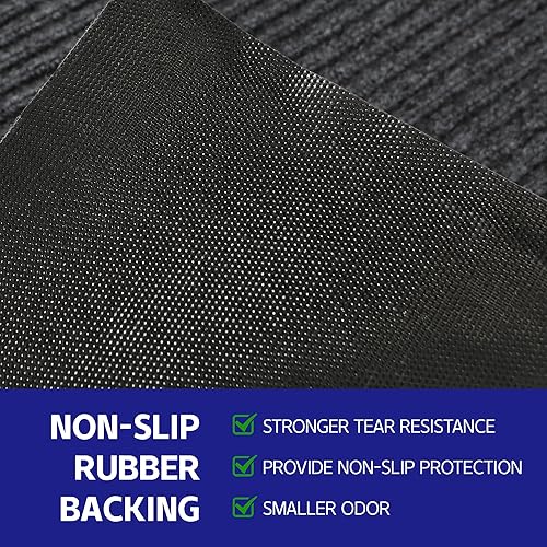 Miniatura 4 de Alfombra antideslizante de 3 x 10 pies, alfombra de pasillo para interiores y exteriores, alfombra con respaldo de goma, tapete comercial de pelo