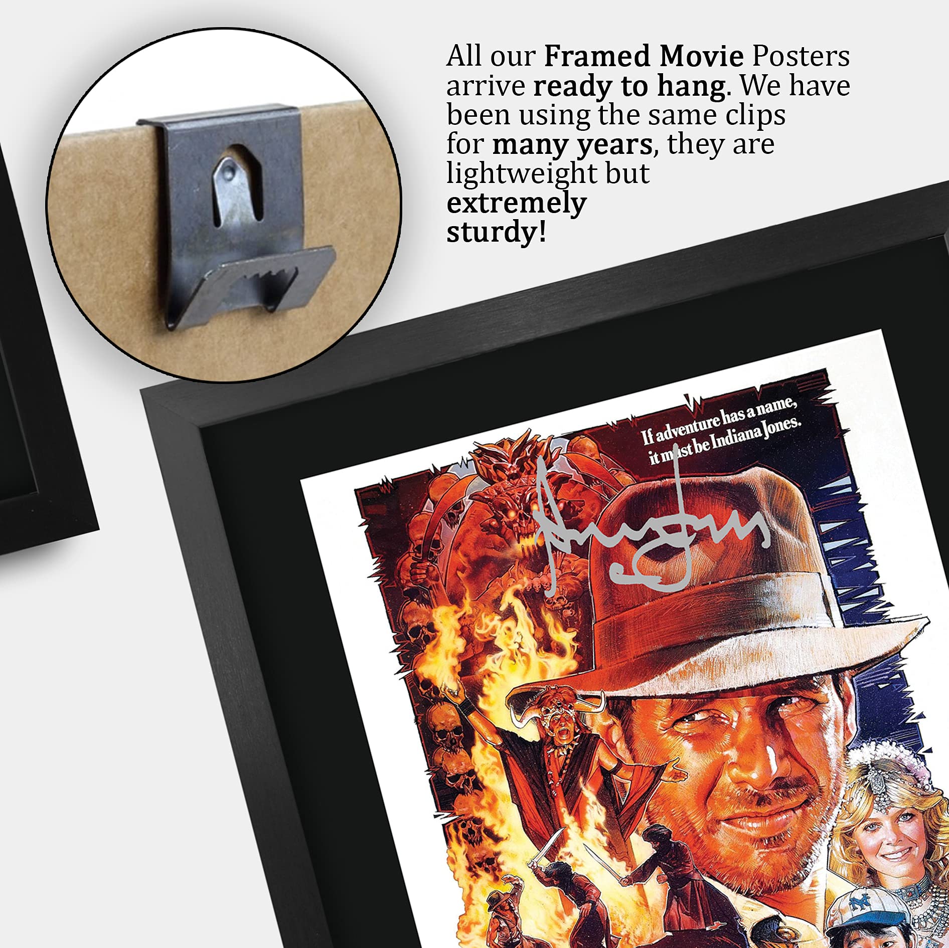 HWC Trading Indiana Jones And The Temple Of Doom A3 Gerahmte Signiert Gedruckt Autogramme Bild Druck-Fotoanzeige Geschenk Für Harrison Ford Filmfans