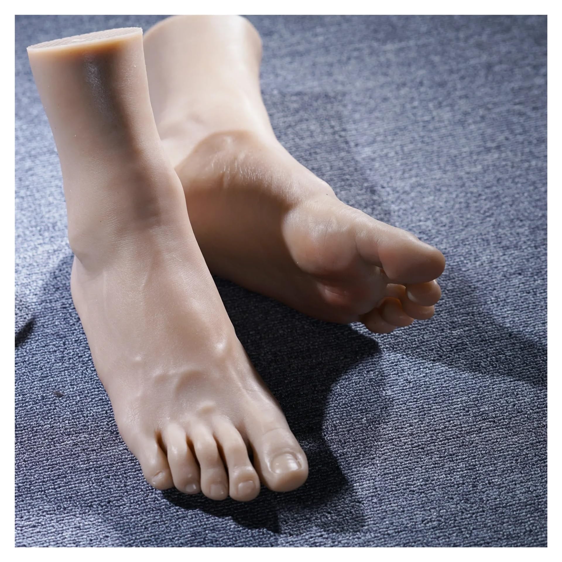 Fałszywy męski Model stopy manekin stopa do zdobienia paznokci Manicure praktyka stopy skarpety wyświetlacz palce kości guma miękka 1:1 realistyczna TPE4401(Skin Toes No Bone,Left foot)