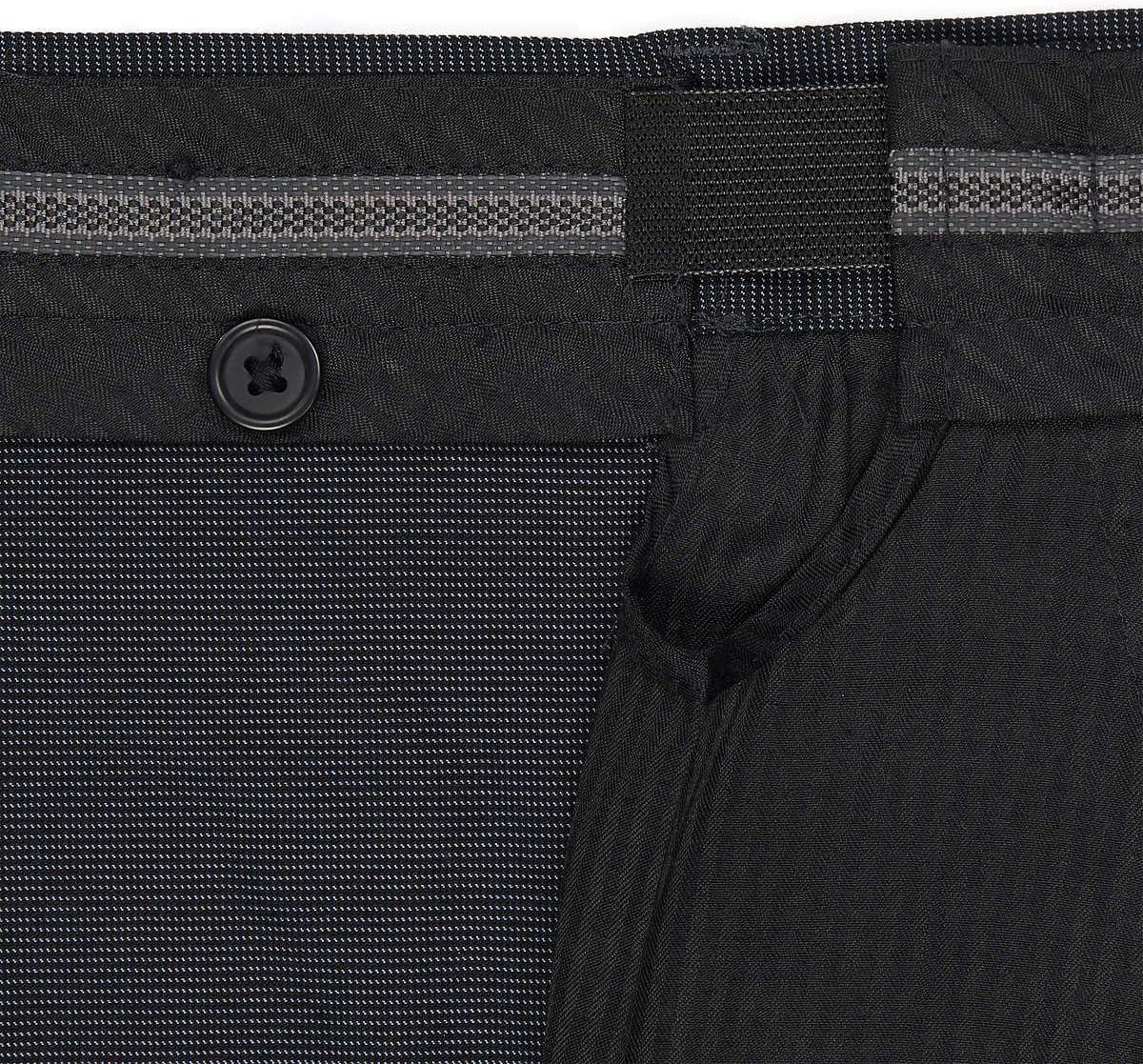Close-up of the internal waistband and button closure