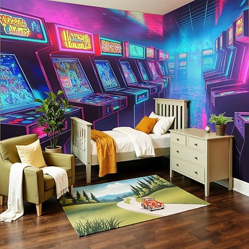 Miniatura 2 de Mural de pared moderno para despegar y pegar, diseño retro de los años 80, autoadhesivo, removibles, para sala de estar, dormitorio, fondo de